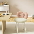 thumbnail image 6 of YYEAN Vanity Chair with Back, Swivel Makeup Chair with Upholstered and Golden Metal Legs for Living Bedroom and Makeup Room, Off-Pink and Off-white, 6 of 8