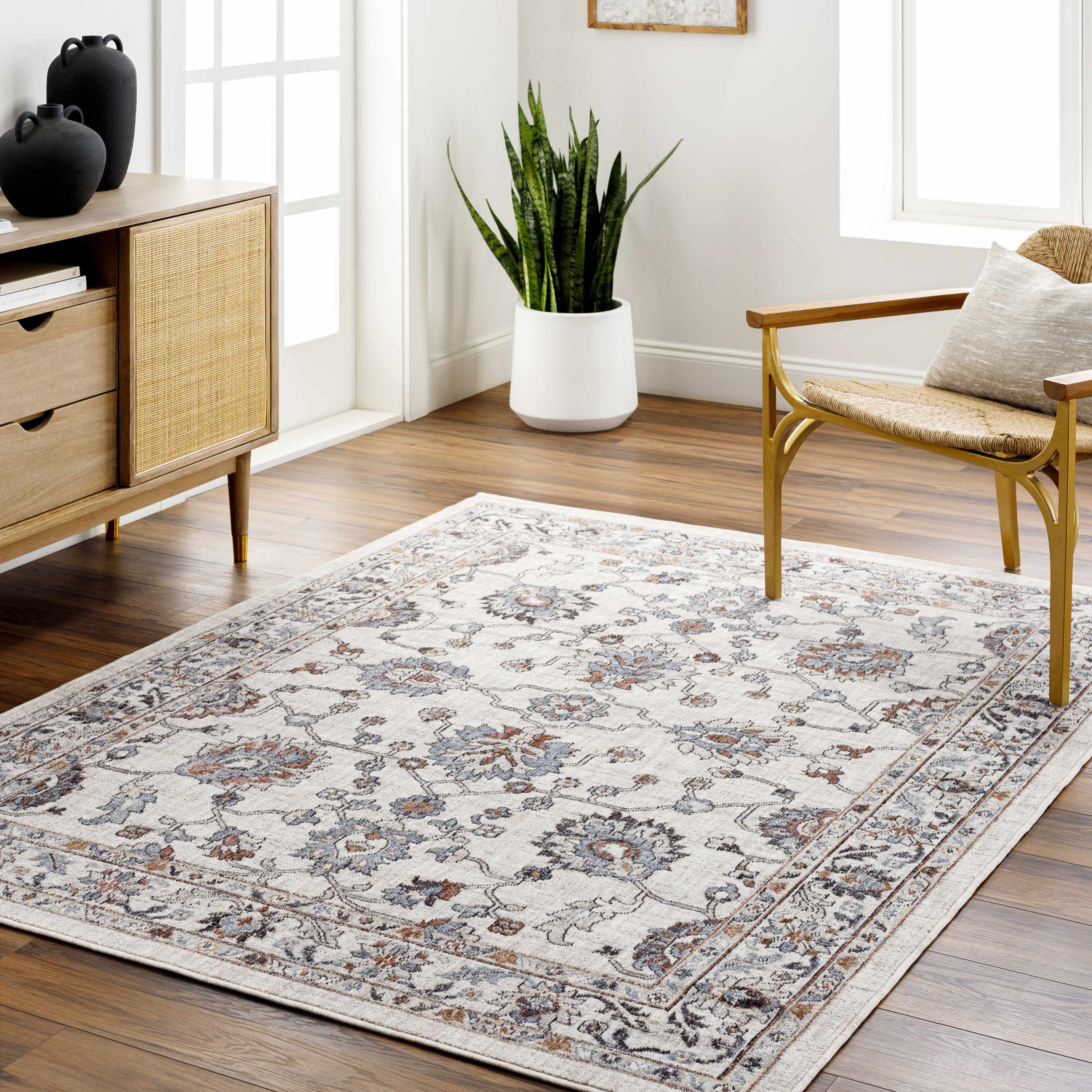 Hauteloom Ardin Recycled Material Living Room, Bedroom Area Rug Gray