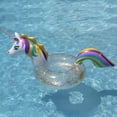 thumbnail image 2 of Swimline 68" LED Rainbow Unicorn Glitter Swimming Pool Inner Tube Float, 2 of 5