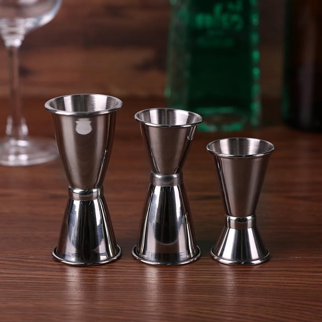 Juego de medidor Jigger de taza medidora mezcladora de bebidas de cóctel de acero inoxidable 3 uds