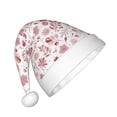 thumbnail image 2 of Haiem Flower Leaves Pattern Santa Hat Confortable Velvet Christmas Hat for Christmas Party Favors Fit for Adults and Kids, 2 of 6