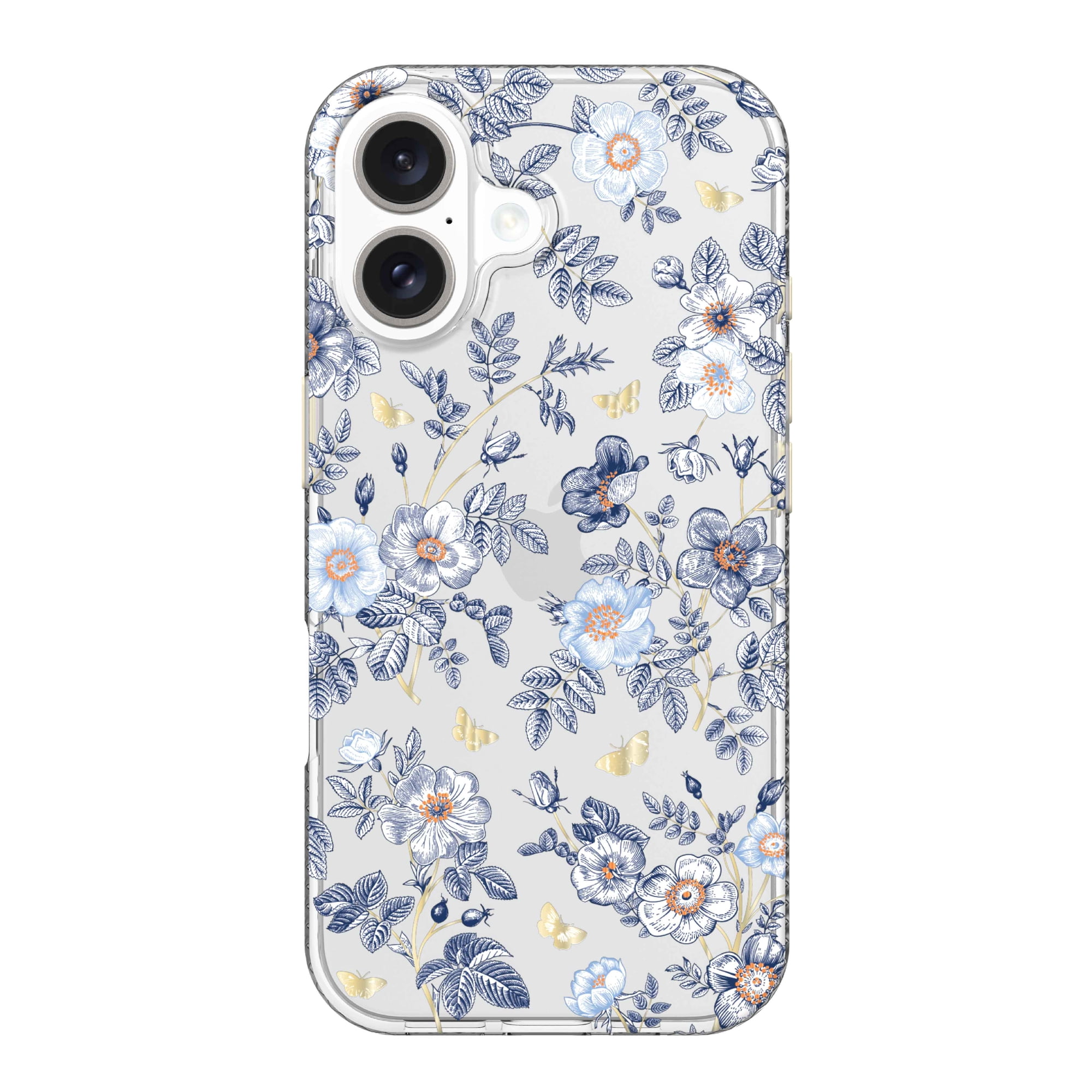 onn Blue Toile Phone Case for iPhone 16
