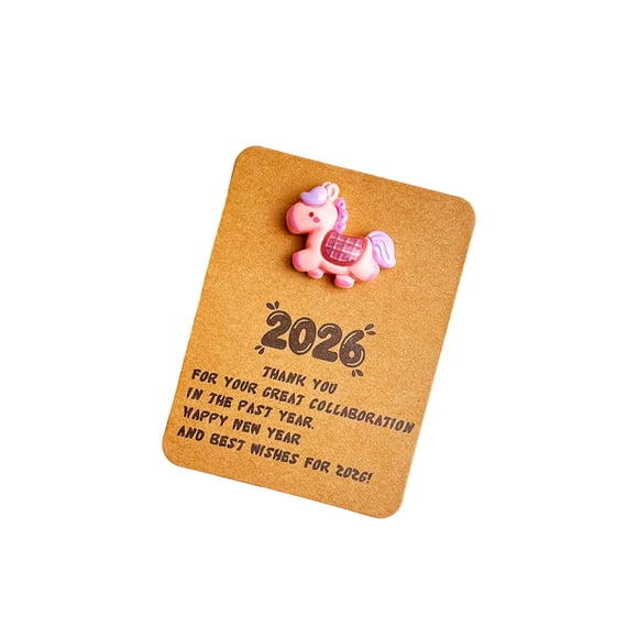 Purple 2026 Horse Year Pocket Card Greeting Note Card Encouragement Appreciation For Employee Friend Family Compact Size Soft Finish Quality Paper