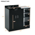 thumbnail image 2 of Rugerasy Shampoo Backwash Station For Salons, Salon Station With Shampoo Bowl And 3 Open Storage Shelves, Salon Equipment For Spa Barber Shop Locker Room Bathroom, 2 of 9