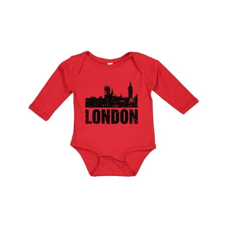 

Inktastic London England City Skyline with Grunge Gift Baby Boy or Baby Girl Long Sleeve Bodysuit