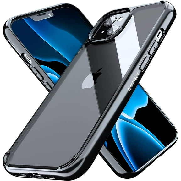 Clear iPhone 13 Case - Defender Designed Military Grade Cases - Made to Fit Perfectly – Drop Tested for Advanced Protection - Transparent Slim Phone Cases for Men & Women, Black