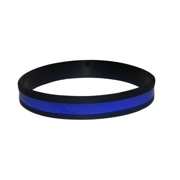 Hero's Pride Blue Line PVC Wristband, Standard Fit, 8-Inch