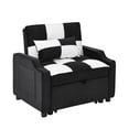 thumbnail image 2 of Holaki 70.5'' Convertible Couch Bed,Extra Long Teddy Fabric Single Pull Out Sofa Bed,4 in 1 Adult Sleeping Chair,Recliner Chair with Pillow,Adjustable Backrest,Black White, 2 of 10
