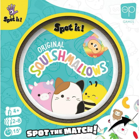 Asmodee - The OP Games - Spot It! - Squishmallow - Fun Card Game for Kids and Adults - For 2 to 8 Players - Ages 4 and up - Multilingual
