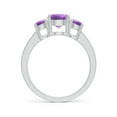 thumbnail image 2 of ANGARA Natural Three Stone Round 1.15 ct Amethyst Ring with Diamond Accents in 14K White Gold for Women (Size-7mm) | February Birthstone, Anniversary, Jewelry Gift for Women | Natural Amethyst Ring, 2 of 9