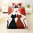 thumbnail image 3 of Erosebridal Couple Cat Kids Twin Sheet Sets, Romantic Love Heart Bedding, 3pcs, 3 of 5