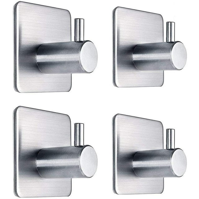 BAMAIA Hooks Heavy Duty Wall Hooks Waterproof Stainless Steel Hooks for Hanging Coat, Hat,Towel Robe Hook Rack Wall Mount- Bathroom and Bedroom 4-Packs