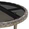 thumbnail image 3 of vidaXL Garden Table Ø60x75 cm Tempered Glass and Poly Rattan Grey, 3 of 4