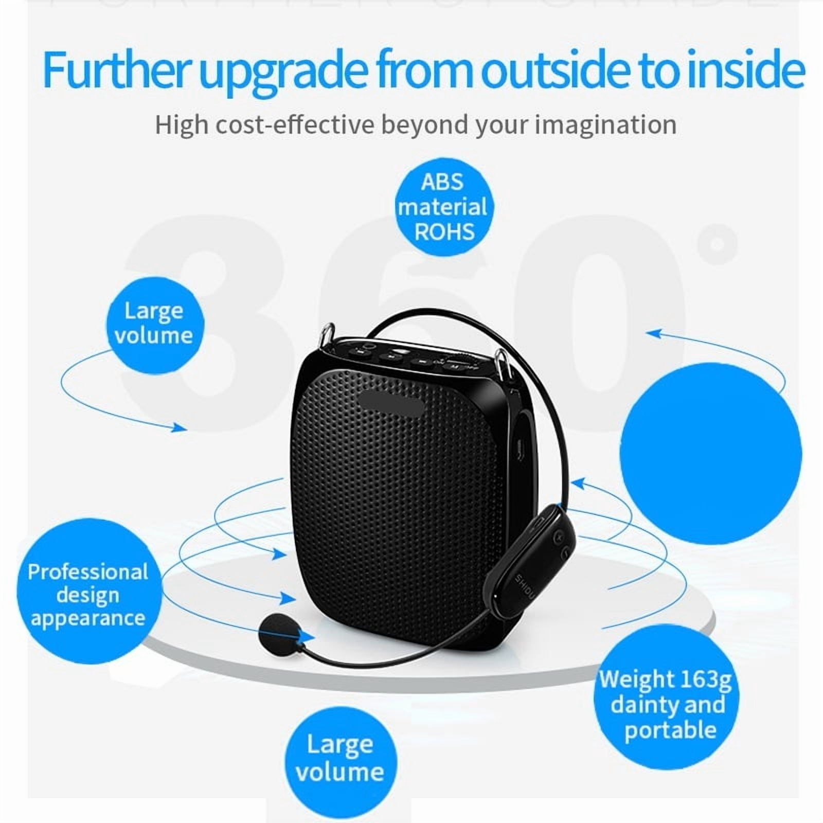 10W Portable Voice Amplifier Wired Microphone AUX Portable Speaker ,True Acoustic Power Amplifier