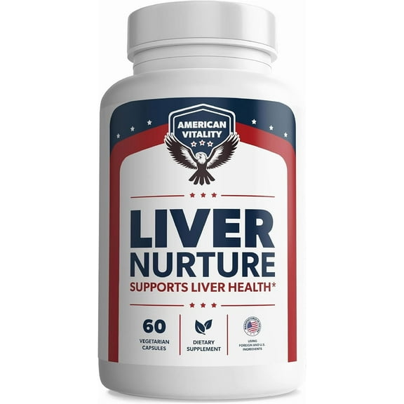 American Vitality Liver Nurture - Liver Supplement Formula with Milk Thistle, Artichoke, Dandelion, Beet Root, Turmeric & More - Liver Support Supplements - 60 Capsules