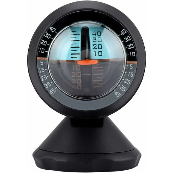 Car Inclinometer, Car Vehicle Inclinometer Slope Indicator Tilt Gauge Level Indicator Road Safety Instrument (Black)