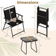 thumbnail image 3 of Costway Ensemble de 3 Chaises et Table de Conversation Pliantes pour Patio, Métal Robuste, Extérieur, Portable, 3 of 10