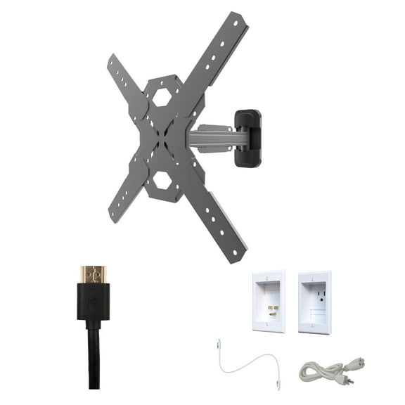 Kanto PS200 Tv Mounting package W/ Single outlet thru wall power kit