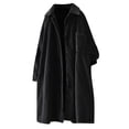thumbnail image 6 of Women's Long Jackets Corduroy Shirt, Long Sleeve Button Blouses Tops with Pockets, Plus Size Loose Overcoat Trench Coats Womens Long Jackets Black M, 6 of 6
