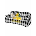 thumbnail image 2 of Yellow Lemons Couch Cover Sofa Covers 3 Cushion Sectional Couch, Summer Botanical Black White Plaid Farmhouse Washable Sofa Covers Slipcover Sectional Sofa Cover, Furniture Protector 71"x150", 2 of 9