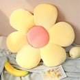 thumbnail image 2 of Almohada de flores, cojín de asiento en forma de flor, linda almohada de margarita para decoración de niñas, piso fluido (pétalos amarillos, 35 cm), 2 of 5