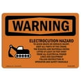 thumbnail image 1 of SignMission OS-WS-A-1218-L-12596 12 x 18 in. OSHA Warning Sign - Electrocution Hazard Crane, 1 of 1