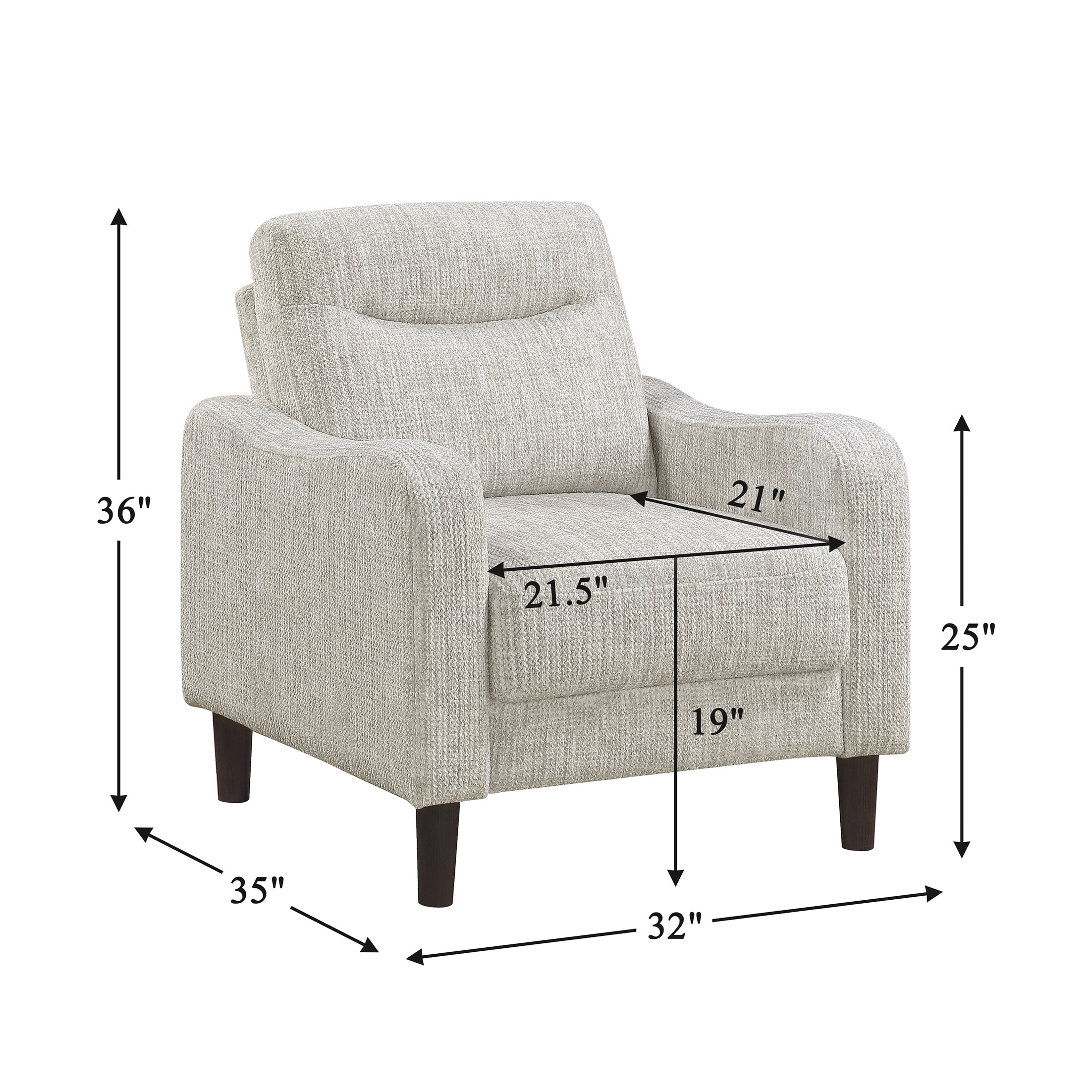 OakvillePark Ravello Chenille Chair with Sloped Track Arms, Taupe