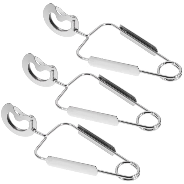 Pinzas para alimentos con resorte, pinzas para alimentos de acero inoxidable, Clip de Caracol para cocina, 3 uds.