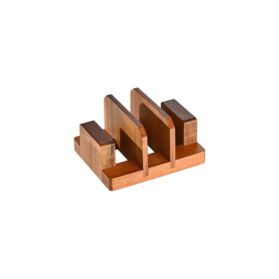 Fox Run Acacia Wood Cutting Board Holder, 3 Slot Cutting Board Organizer