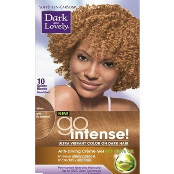 Dark and Lovely Go Intense! Hair Color No.10, Golden Blonde, 1 ea (Pack of 4)
