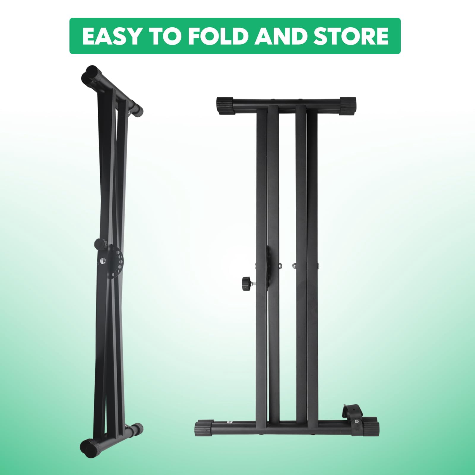 Piano Keyboard Stand Double X Heavy Duty With Locking Straps  7 Adjustable Heights