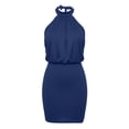 thumbnail image 7 of Summer Maxi Dresses for Womens 2026 Fashion Plus Sise Sleeveless Round-Neck Dress Solid Color Bandage Bodycon Mini Dress, 7 of 7