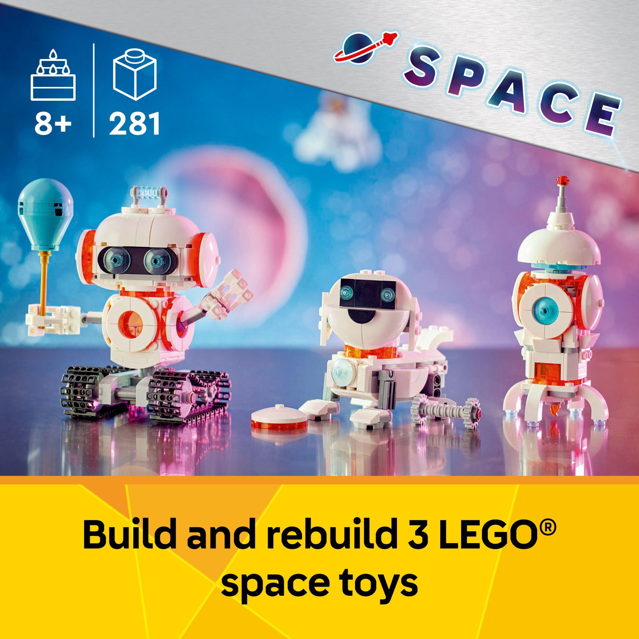 LEGO Creator 3in1 Space Robot Toys - Building Toys W/ 3 Options, Robot, Spaceship, or Robot Dog - Building Kit for Kids, Boys & Girls, Ages 8+ - Gift Ideas for Birthdays - 31164