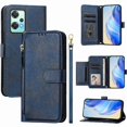 thumbnail image 4 of Case for OnePlus Nord CE 2 Lite Zipper Wallet Flip Cover with Card Holder, Photo Frame, Kickstand & Lanyard, PU Leather Blue, 4 of 5