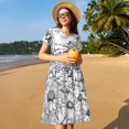 thumbnail image 4 of Balery Country Farm Scene Vestidos sueltos de manga corta para mujer, vestidos de verano 2025, vestidos casuales de corte A con vuelo., 4 of 6