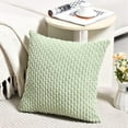 thumbnail image 2 of 2 Packs Sage Green Decorative Throw Pillow Covers 18x18 Inch for Couch Bed Sofa, Modern Farmhouse Boho Home Decor, Soft Cute Plush Corduroy Cushion Case 45x45 CM, 2 of 4