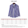 thumbnail image 5 of Camisa holgada de manga larga a rayas azul rey para hombre, de uso diario, con cuello vuelto, talla XL, 5 of 5