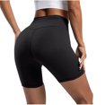 thumbnail image 5 of Loopsun Womens Shorts, Summer Shorts for Women, Woman Solid Elastic High Waist Lift Hip Yoga Shorts Black L, 5 of 5