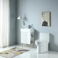 thumbnail image 2 of 1.28 GPF One Piece Toilet Single Flush , Water-Saving Elongated Comfort Height Floor Mounted, Soft Closing Seat, 1000 Gram Map Flushing Score Toilet, Gloss White 23T03-GW, 2 of 15