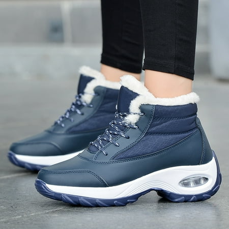 

Women s Air Cushion Sole Waterproof Faux Fur Lined Sneakers High Top Winter Thermal Shoes Women s Footwear
