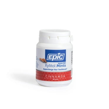 Epic Xylitol Mints - Sugar Free & Aspartame Free Mints Sweetened w/Xylitol for Dry Mouth & Gum Health (Cinnamon, 180-Piece Bottle)