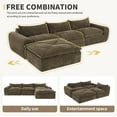 thumbnail image 4 of 116" Modern Modular Chenille Sectional Sofa with Ottoman Brown, 4 of 13