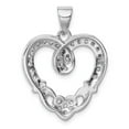 thumbnail image 4 of 925 Sterling Silver Rhodium-plated CZ Heart Claddagh Pendant; for Adults and Teens; for Women and Men, 4 of 4