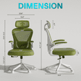 thumbnail image 2 of Ninecer Ergonomic Office Chair, Computer Desk Chair with Wheels, High Back Mesh Office Chair with Adjustable Lumbar Support, Headrest, Flip-Up Armrests, Green, 2 of 6