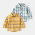 thumbnail image 2 of XBASW Kids Toddler Boys' Plaid Shirt Collar Button down Dress Shirts Long Sleeve Blouses for Boys Size 2-7Y, 2 of 9