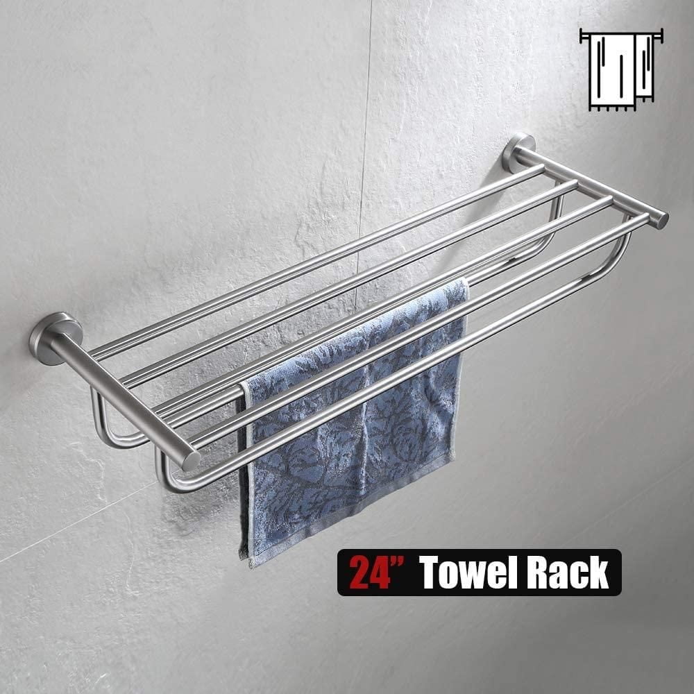 Avanities 16 po Barre à serviette ronde en acier inoxydable W en acier inoxydable brossé AI-34586