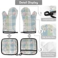 thumbnail image 3 of Cute Easter Bunny Oven Mitts and Pot Holders Set of 2, Rabbit Check Heat Resistant Oven Mitts Kitchen Oven Glove for Cooking, Baking, 3 of 6