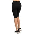 thumbnail image 2 of DailyWear Womens Solid Knee Length Short Yoga Cotton Leggings Black, Small, 2 of 4