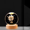 thumbnail image 3 of Bola de Cristal Luz Nocturna 2,36 Pulgadas Base de Madera Adorno Decoración Esfera Lámparas Lámpara de Mesa para Cumpleaños Acción de Gracias Sala de Estilo A Yinane Luz de noche, 3 of 6