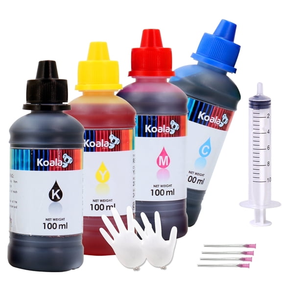 Koala Ink Refill Kit 400ML for Inkjet Printers, Compatible with H P 60 61 62 63 64 65 67 910 950 951 564 Cartridges
